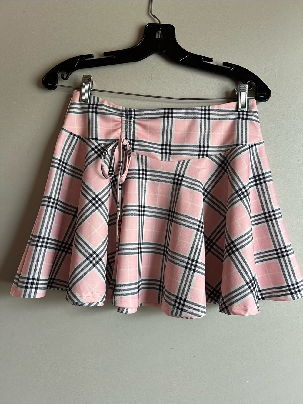 Avidlove Plaid Mini Skirt Medium Pink Pleated Skater Skirt